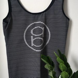 Black bebe graphic logo tank top